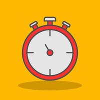 Stopwatch Filled Shadow Icon vector