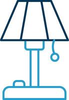 Floor Lamp Line Blue Two Color Icon vector