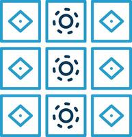 Tiles Line Blue Two Color Icon vector