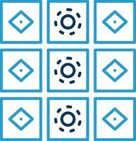 Tiles Line Blue Two Color Icon vector