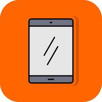 Mobile Filled Orange background Icon vector