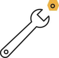 Wrench Skined Filled Icon vector