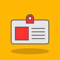Id Card Filled Shadow Icon vector