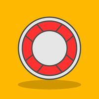 Lifebuoy Filled Shadow Icon vector