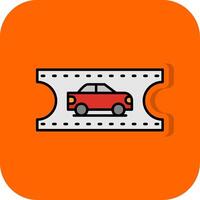 Race Pass Filled Orange background Icon vector