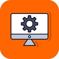 System Filled Orange background Icon vector