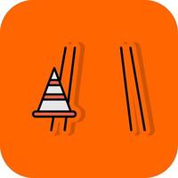 cono lleno naranja antecedentes icono vector