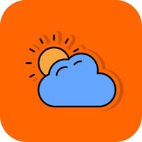 Weather Filled Orange background Icon vector