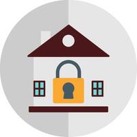 House Lock Flat Scale Icon vector