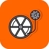 Tire Pressure Filled Orange background Icon vector