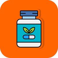 Supplements Filled Orange background Icon vector