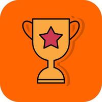 Trophy Filled Orange background Icon vector