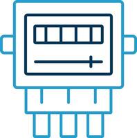 Electric Meter Line Blue Two Color Icon vector