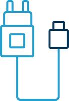 Charger Line Blue Two Color Icon vector