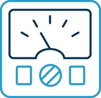 Ammeter Line Blue Two Color Icon vector