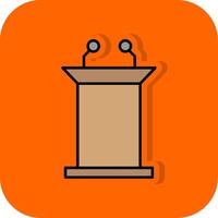 Podium Filled Orange background Icon vector