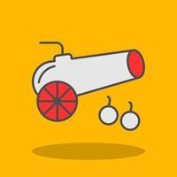 Cannon Filled Shadow Icon vector