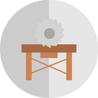 Circular Saw Flat Scale Icon vector