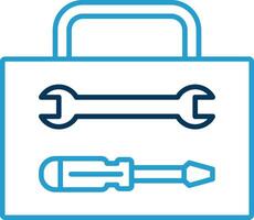 Tool Box Line Blue Two Color Icon vector