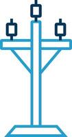 High Voltage Line Blue Two Color Icon vector