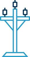 High Voltage Line Blue Two Color Icon vector