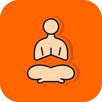 yoga lleno naranja antecedentes icono vector