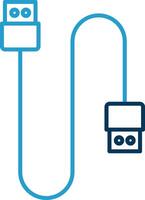 Cable Line Blue Two Color Icon vector