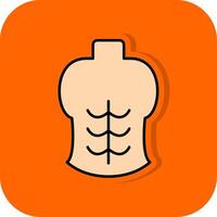 abdominales lleno naranja antecedentes icono vector