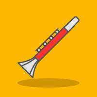 clarinete lleno sombra icono vector