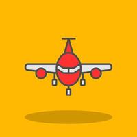 Airplane Filled Shadow Icon vector