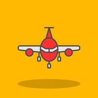 Airplane Filled Shadow Icon vector