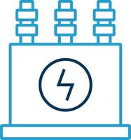 Power Transformer Line Blue Two Color Icon vector