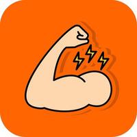 Muscle Filled Orange background Icon vector