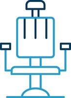 Barber Chair Line Blue Two Color Icon vector