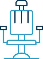 Barber Chair Line Blue Two Color Icon vector