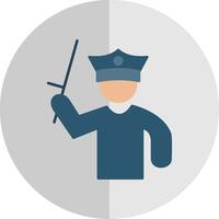 Policeman Holding Stick Flat Scale Icon vector