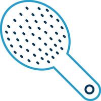 Hair Brush Line Blue Two Color Icon vector