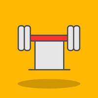 Barbell Filled Shadow Icon vector