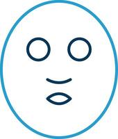 facial máscara línea azul dos color icono vector