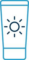 Sun Cream Line Blue Two Color Icon vector