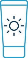 Sun Cream Line Blue Two Color Icon vector