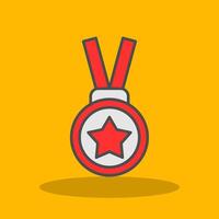 Gold Medal Filled Shadow Icon vector