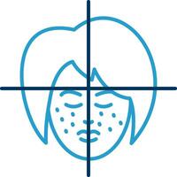 Face Treatment Line Blue Two Color Icon vector