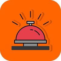 Hotel Bell Filled Orange background Icon vector