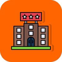 Hotel Filled Orange background Icon vector