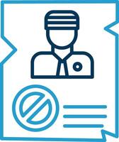 Blaklist Line Blue Two Color Icon vector