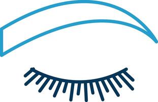 Eyebrow Line Blue Two Color Icon vector