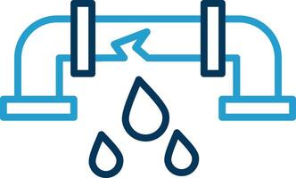 Leakage Line Blue Two Color Icon vector