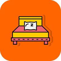 Pillow Filled Orange background Icon vector