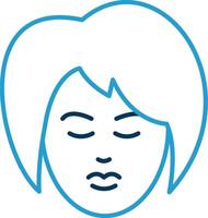 Beauty Treatment Line Blue Two Color Icon vector